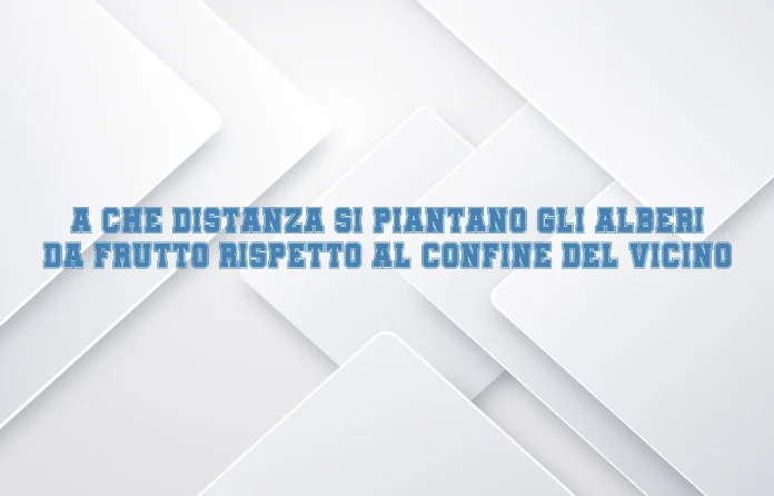 A quale distanza si piantano gli alberi da frutto rispetto alla recinzione del vicino
