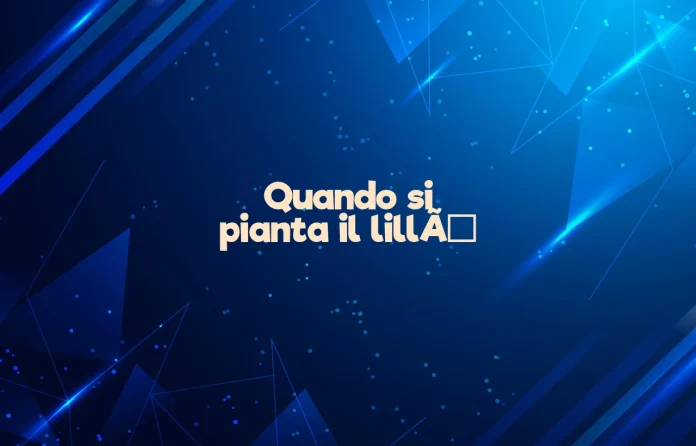 Quando si pianta il lillÃ 