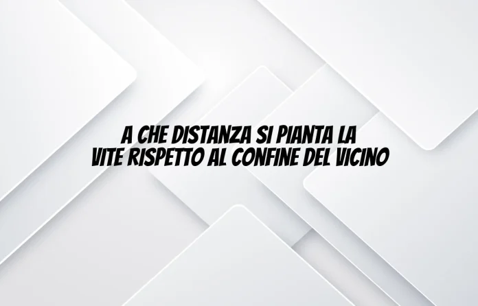 A quale distanza si pianta la vite rispetto alla recinzione del vicino