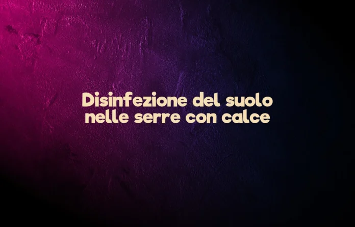 Disinfezione del suolo nei serre con calce