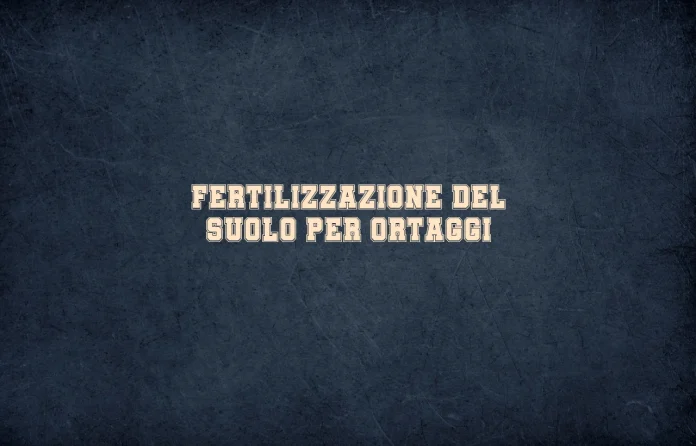 Fertilizzazione del suolo per ortaggi
