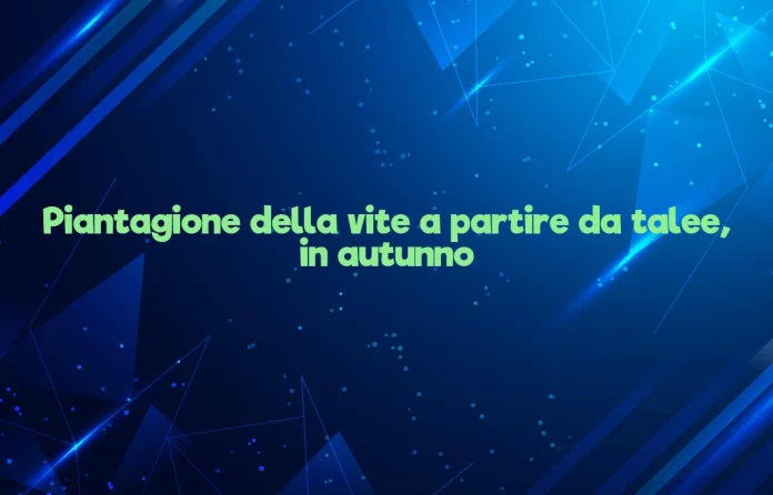 Piantagione della vite da talee in autunno