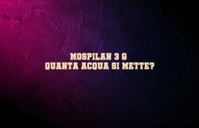 Mospilan 3g quanta acqua