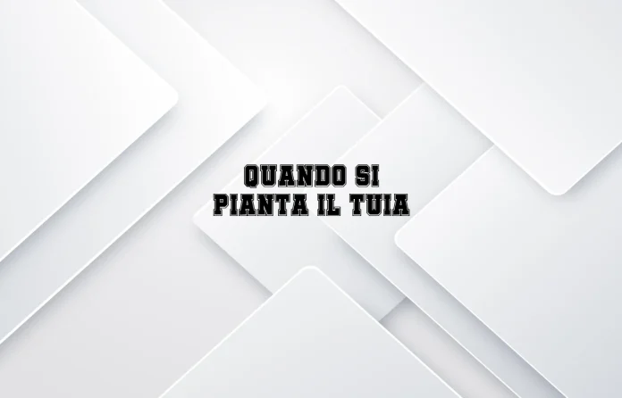 Quando si pianta il tuia