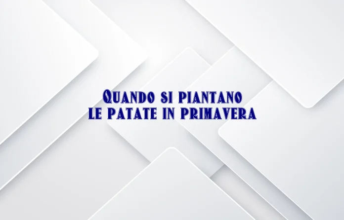 Quando si piantano le patate in primavera
